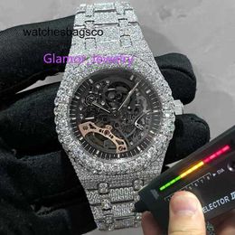 Diamond Designer Version Moissanite Stones Watch PASS TEST Mens Diamonds Top Quality Mechanical Movement Full Iced Out Sapphire