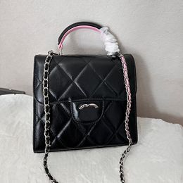 18CM Vintage Women Flap Makeup Bag Designer Wallet With Mirror Leather Matelasse Chain Luxury Handbag Shoulder Bag Cross Body Evening Clutch Trend Card Holder