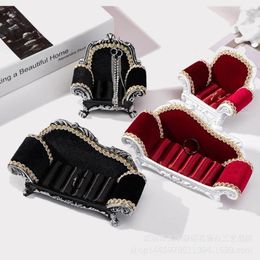 Jewellery Pouches Sofa Shape Rings Organiser Box Velvet Storage Small Holders 3XUA