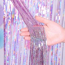 Advanced Birthday Party Decorations Backdrop Wall Foil Tassel Fringe Curtain Kids Adult Photo Booth Baby Shower Party Supplies 2M