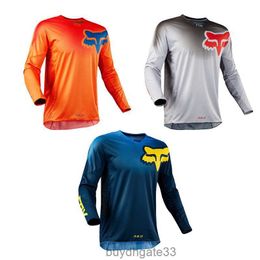 RSVU Men's T-shirts Hot Style Quick Drop Suit Fox Head Mountain Bike Motorcycle Long Sleeved Cycling Drying Breathable Moisture Absorbing T-shirt