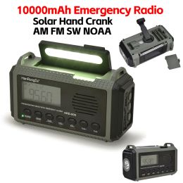 Radio 10000mAh Emergency Weather Radio Solar Hand Crank Radio FM AM NOAA Full Band Radio Receiver Torch Reading Lamp Outdoor Camping