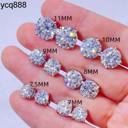 Screw Back Gra Certificated Diamond Moissanite Stud Earrings Design 925 Sterling Silver 2024 Classic Gold Plated Free Wear Topaz