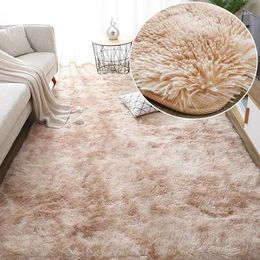 Carpets 14006 Large Plush Carpet Living Room Decoration Tie-Dye Soft Fluffy Rug Thick Bedroom Anti-slip Washable Floor Mats