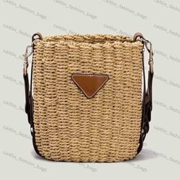 Designer Rattan Basket Bags for Women Straw Woven Bucket Bags Brand Round Shoulder Bag Female Shopper Handbags Purses caitlin fash3217