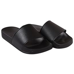 Pure Colours Slippers For Men Women Flat Rubber Casual Sandals Summer Beach Shoes black