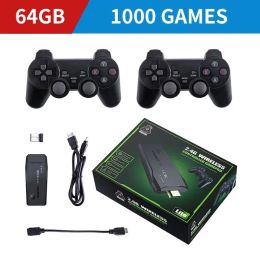 Consoles Video Game Console 64G Builtin 10000 Games Stick Retro Handheld Game 2.4G Double Wireless Controller for PS1 GBA Christmas Gift