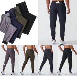 LU-01 Womens LL Mens Jogger Long Pants Sport Yoga Outfit Quick Dry Drawstring Gym Pockets Sweatpants Trousers Casual Elastic Waist Fitness Trousers3523