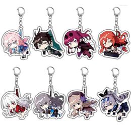 Keychains Game Honkai: Star Rail Keychain Cute Jing Yuan Himeko March 7th Pendant Keyring Bag Accessories Car Key Chain Jewelry Gifts