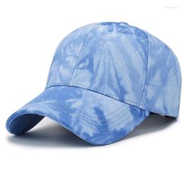Ball Caps 2024 Summer Tie Dye Light Plate Baseball Cap Sunshade Breathable Face Small Casual Fashion Sun Hat
