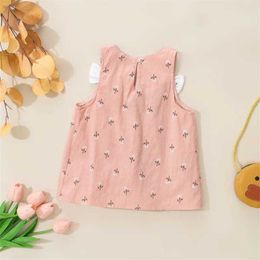 Girl's Dresses Summer Simple Solid Colour Flower Baby Girl Dress Sleeveless Bowknot Childrens Clothes Thin Breathable 0 To 3 Years Old ToddlerL2402