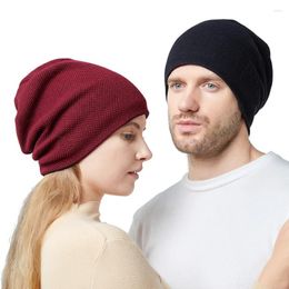 Berets Cashmere Thick Warm Knitted Hat Autumn Winter Pullover Cap Outdoor Ear Protection For Men Women Skullies Beanies