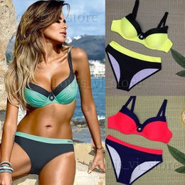 Women's Swimwear New Research and Masters Clothing Sexy Womens Split Steel Support Gathering Solid Color Button Swimsuit T240222