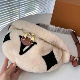 Designer waist bag women cross body handbag luxury embroidered n lamb wool chest bag men fashion sports Unisex Single shoulder bag269i