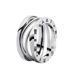 Ring Bulgarilie Designer Women Top Quality Rings New Titanium Steel Colorless Diamond Inlaid Ring For Men And Women Black Porcelain Plain Ring