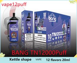 New vape BANG TN12000 puff disposable electronic cigarette C-shaped charging port 600mah, oil 20ml, water bottle, pre filled with elastic rod, puff 12K, unique design