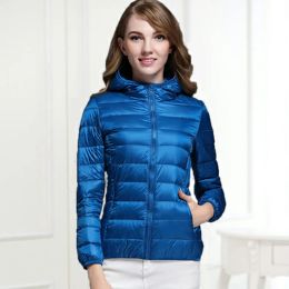 Coats Hoody Duck Down Jacket Women Fashion Puffer Coat Autumn Zipper Ultra Light Warm Coat Female Out Portable XXXL Down Jacket Winter