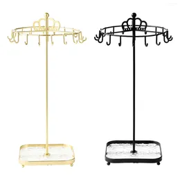 Jewelry Pouches Rotating Holder Stable Base Necklace Hanger Metal Display Stand For Show Pendant Bracelet Earrings Props