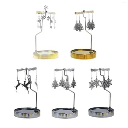 Candle Holders Rotating Holder With Tray Romantic Candlestick For Festivals Dining Room Dinner Table Living