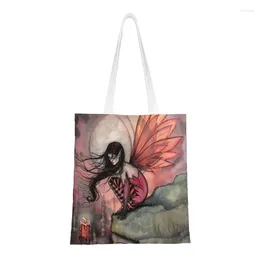 Shopping Bags Cute Autumn Flame Fairy Fantasy Art By Molly Harrison Tote Recycling Canvas Groceries Shoulder Shopper Bag