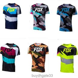 6UZ4 Men's T-shirts Fox Xamo New T-shirt Cycling Speed Reducing Short Sleeve Mens Summer Outdoor Quick Drying Shirt