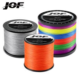 Lines JOF Braided Line 8X 1000/500/300m 9 Colour All for Fishing Line MaxDrag 2288LB Multifilament PE Line for Saltwater Sea Fishing