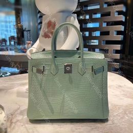 Designer Handbag Luxury Tote Bag Classic Matte Alligator Bag 25 30CM completely hand-crafted using American Alligator French beeswax wire 24K gold plated hardware