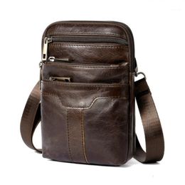 Retro Mens Bag Man Messenger Bag Genuine Leather Small Vintage Crossbody Bags For Men Male Shoulder Bolsa12515