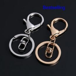 50pcs Lot 30mm multi Colours Key Chains Key Rings accessories Round gold silver Colour Lobster Clasp Keychain3210
