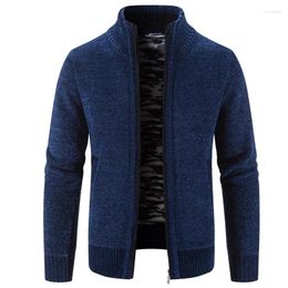 Men's Sweaters Male Autumn Casual Jacquard Half Zip Sweater Cardigan Jacket Men Winter Long Sleeve Stand Collar Pullover S-3XL