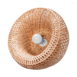 Ceiling Lights Bamboo Wicker Rattan Light Fixture Flush Mount Hanging Lamp For Living Room Bedroom Dining