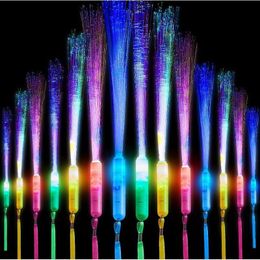 LED Fiber Optic Stick Glow Sticks Light Up Glow Wands Sticks Kid Adults Glow Birthday Entertainment Props Party Supplies Carnival Disco W0190