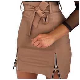 Skirts Skorts Women Ladies Sexy Leather Zipper High Waist Bag Hip Skirt Kawaii For Mini Y2k Style Ropa Mujer YQ240223