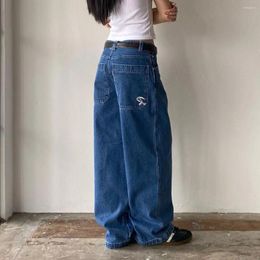 Women's Jeans American Simple Retro Pocket Embroidered Loose Wide-leg High Street Classic Trend Fashion Casual Straight Pants