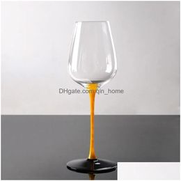 Wine Glasses Crystal With Red And Black Background Handmade Hand-Painted Drop Delivery Home Garden Kitchen Dining Bar Drinkware Dhpqu