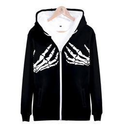 Men's Hoodies & Sweatshirts Skeleton Skull Hand 3D Print Funny Hoodie Women Men Harajuku Sweatshirt Pullover Hooded Zipper Ja220V