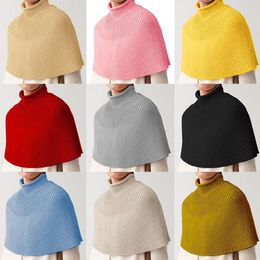 Scarves Winter Men Female High Collar Knit Shawl Scarf Women Thick Knitted Sweater Warm Cloak Vest Poncho Shawls 20212555