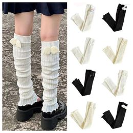 Women Socks Wing Bow Kawaii Japanese Style Knitted Cover Long Stockings Harajuku Lady