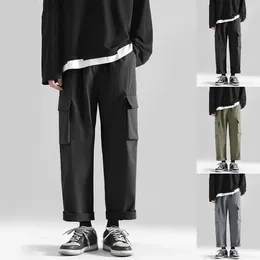 Men's Pants Mens Summer Thin Cargo American Fashion Brand Loose Straight Multi Pocket 8 Year Lavender Men Crease