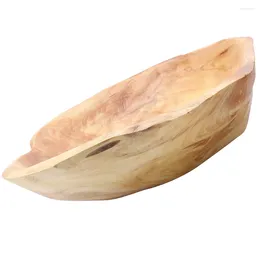 Dinnerware Sets Root Carved Solid Wood Fruit Plate Small Tray Wooden Bowls Home Trays For Decor Serving Decorative Salad Pallets
