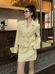 Chan 2024 CCC womens clothes two piece set women designer jacket women jackets womens designer fashion tweed suit tweed jacket short skirt Two Piece leisure suit gift
