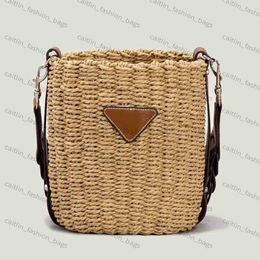 Designer Rattan Basket Bags for Women Straw Woven Bucket Bags Brand Round Shoulder Bag Female Shopper Handbags Purses caitlin fash330N