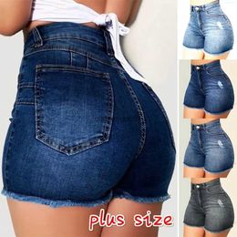 Women's Shorts Women Push Up Denim Shorts Ripped Jeans High Waisted Hotpant Slim Fit Denim Short Summer Fashion Female Sport Ultra ShortsL2402