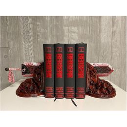 Decorative Objects Figurines Berserk Bookends Furious Dragon Slayer Resin Ornament Desktop Bookshelf Books Holder Home Decoration Dh1Se