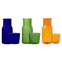 Water Bottles 280ml 520ml Glass Cup Creative Breakfast Juice Milk Household Heat-resistant Kettle Cool Set