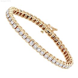 Style Moissanite Diamond Hip Hop Jewellery Bracelet Gold Plated Tennis Chain