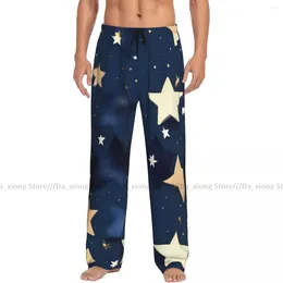Men's Sleepwear Blue Sky And Stars Mens Pajamas Pyjamas Pants Lounge Sleep Bottoms