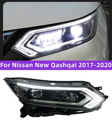 Headlight All LED for Dualis Headlight 201 7-20 20 New Qashqai DRL Daytime Running Light High Beam Lens Signal Lamp