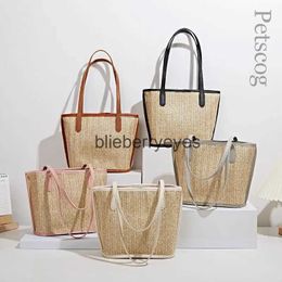 Shoulder Bags Evening Bags 2023 Casual Large Capacity Square Tote Bag For Women Straw Bags Bohemian Beach Party Handbags Woven Purse Summer Travel TotesH24223