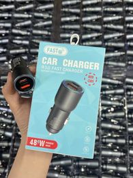 With box package 48w A+C Fast Car Charger Portable 2 Port USB+Type-C PD Charge Quick QC3.0 Mobile Phone Chargers